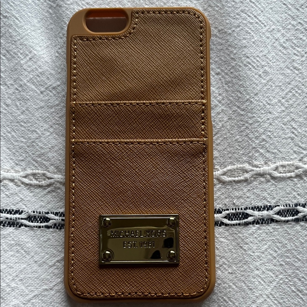 Michael Kors Gold and Tan Phone Case